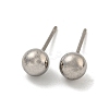 Tarnish Resistant 304 Stainless Steel with 201 Stainless Steel Smooth Round Ball Stud Earring Findings STAS-O004-08D-P-1