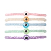 5Pcs 5 Colors Evil Eye Resin & Glass Seed Beaded Stretch Bracelet Sets BJEW-JB10477-2