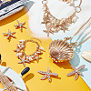 Natural Shell & Alloy Starfish Jewelry Set with ABS Imitation Pearl Beaded DIY-PH0020-73-5