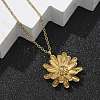 304 Stainless Steel Sunflower Pendant Cable Chain Necklaces for Women NJEW-R011-02G-3