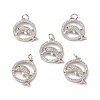 Brass Micro Pave Cubic Zirconia Pendants KK-E068-VB017-4