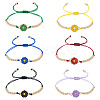 6Pcs 6 Colors Alloy Enamel Link Bracelets for Women BJEW-TAC0042-1