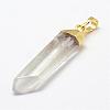Natural Quartz Crystal Pendants G-F463-06G-2