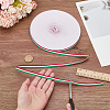 50 Yards Tricolor Polyester Striped Grosgrain Ribbon OCOR-WH0078-199A-3