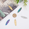 DICOSMETIC 18Pcs 3 Colors 201 Stainless Steel Pendant Settings for Enamel STAS-DC0013-47-4