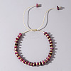 Adjustable Retro Boho Vintage Square Dyed Natural Imperial Jasper Braided Bead Bracelets for Women Men RP7679-12-1