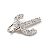 Brass Micro Pave Cubic Zirconia Charms KK-E077-02P-08-3