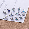 316L Surgical Stainless Steel & Synthetic Opal Internally Threaded Labrets WG2D237-12-2