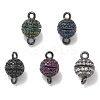 Rack Plating Round Brass Micro Pave Cubic Zirconia Magnetic Clasps KK-L224-070B-1