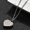 304 Stainless Steel Heart Cinerary Casket Pendant Necklaces NJEW-V002-02P-2