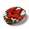 Handmade Printed Porcelain Beads PORC-F005-01E-3