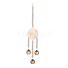 Flat Round & Rose Hanging Crystal Chandelier Pendant LS-HJEW-M002-03-2