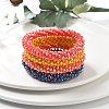 AB Color Plated Faceted Opaque Glass Beads Stretch Bracelets BJEW-S144-003D-2