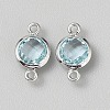 Faceted Glass Connector Charms GLAA-WH0031-48C-1-1