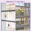 12Pcs 6 Colors Copper Wire Wrapped Natural Banded Agate Spider for Door Window Protection HJEW-NB00186-6