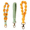 3Pcs 3 Style Cotton Handmade Braided Wrist Lanyard Pendant Decorations AJEW-TA0001-47B-2