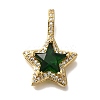 Brass Micro Pave Cubic Zirconia Pendants KK-K389-045G-1