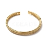 Braided 304 Stainless Steel Cuff Bangles for Women BJEW-A067-08G-4