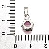 304 Stainless Steel Pave Cubic Zirconia Pendants STAS-B086-12P-04-3