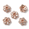 Rack Plating Brass Cubic Zirconia Bead Cap KK-C020-12A-RG-3