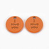 Spray Painted Alloy Charms for Valentine's Day PALLOY-Q433-027F-RS-1
