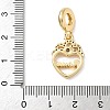 Brass Micro Pave Clear Cubic Zirconia European Dangle Charms KK-D502-09G-3
