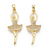Brass Micro Pave Cubic Zirconia Pendants ZIRC-T016-04G-1