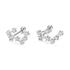 Brass Micro Pave Clear Cubic Zirconia Stud Earrings EJEW-F258-01E-P-1