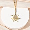 304 Stainless Steel Micro Pave Clear Cubic Zirconia Pendant Necklaces for Women LS-NJEW-Z103-01G-08-3