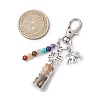 Glass Wishing Bottle with Chakra Natural & Synthetic Gemstone Chips inside Pendant Decorations HJEW-JM03044-3
