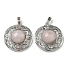 Natural Rose Quartz Pendants G-Q158-03A-1
