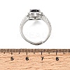 Brass Micro Pave Clear Cubic Zirconia Cuff Open Rings CU-CBA5C10-13P-5