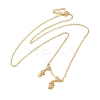 Brass Micro Pave Clear Cubic Zirconia Girls and boys Pendant Necklaces for Valentine's Day LS-NJEW-K381-01B-G-2