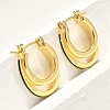 Two-layer Oval Brass Enamel Hoop Earrings EJEW-S252-03D-G-3
