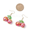 Acrylic Glass Cherry Dangle Earrings EJEW-MZ00510-4