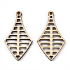 Undyed Natural Poplar Wood Pendants WOOD-TAC0002-60-2
