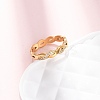 304 Stainless Steel Clear Cubic Zirconia Wave Finger Rings for Women RJEW-Z115-02G-4