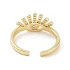 Clear Cubic Zirconia Eye Open Cuff Ring RJEW-E072-16G-3