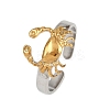304 Stainless Steel Double Color Cuff Rings RJEW-S635-01GP-18-4