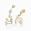 Brass Cubic Zirconia Cuff Earrings EJEW-R114-021-NF-3