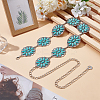 1Pc Alloy & Synthesis Turquoise Flower Link Waist Belly Chains for Women AJEW-UN0002-19-2