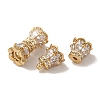 Rack Plating Brass Pave Clear Cubic Zirconia Beads KK-M285-12G-2