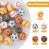30Pcs 5 Style Basketball & Football & Baseball Pattern Resin Rhinestone Beads RESI-TA0001-77-4