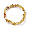 Natural Yellow Opal Bead Stretch Bracelets BJEW-K213-10-2