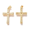 Brass Micro Pave Clear Cubic Zirconia Pendants ZIRC-O038-04G-2