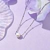 Round Natural Cultured Freshwater Pearl Pendant Necklaces NJEW-JN04965-2