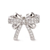 Brass Micro Pave Cubic Zirconia Open Cuff Ring RJEW-K256-58I-P-2