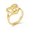 Real 18K Gold Plated Brass Alphabet Adjustable Rings RJEW-M139-18Y-1