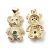 Brass Cubic Zirconia Pendants KK-G446-26G-03-1