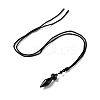 Gemstone Bullet Pendant Necklace with Nylon Cord for Women G-A210-03-3